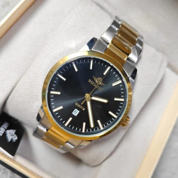 Soloni 1022M For Men - Silver Gold Black With Premium Box | Rovelle