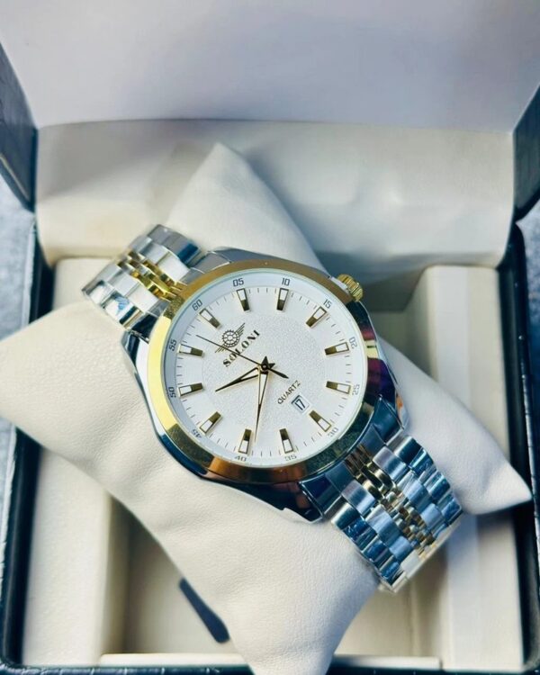 Soloni 1006 M For Men - Silver Gold White with Premium Box | Rovelle