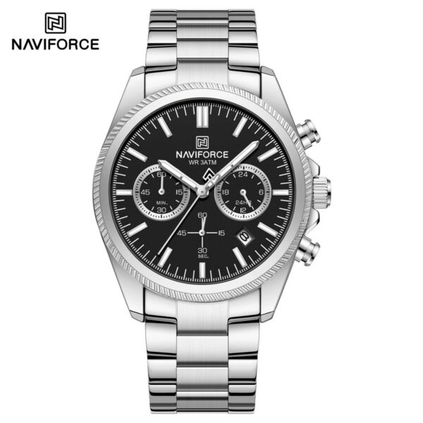 Naviforce 8082 CH For Men - Silver Black | Rovelle