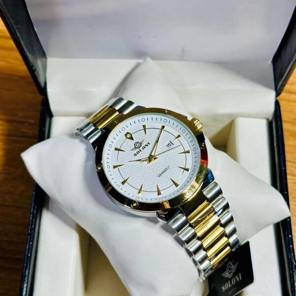 Soloni 1008 For Men - Silver Gold White With Premium Box | Rovelle