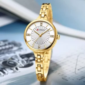 Curren 9097 CH For Women - Gold White | Rovelle