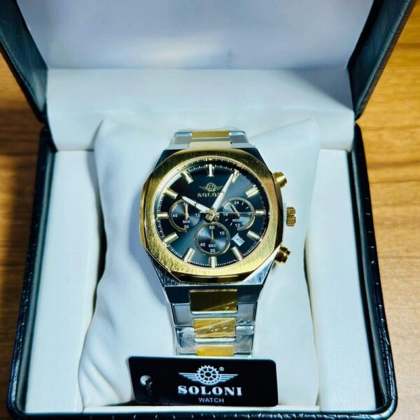 Soloni 3013 For Men - Silver Gold Black With Premium Box Soloni 3013 For Men - Silver Gold Black With Premium Box | Rovelle