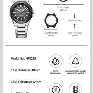 Naviforce 9258 CH For Men - Silver Green | Rovelle