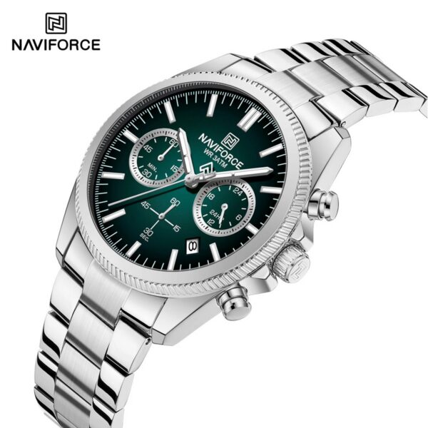 Naviforce 8082 CH For Men - Silver Green | Rovelle