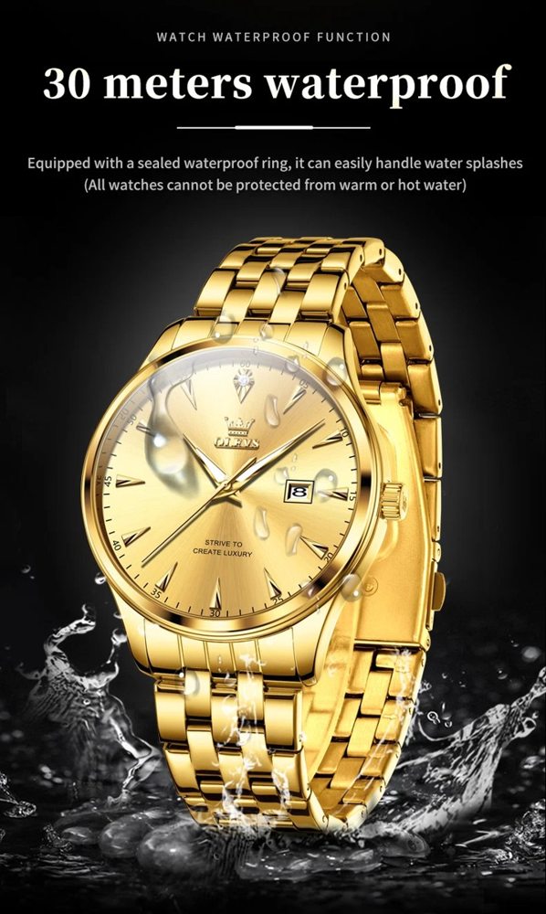 Olevs 5598 CH - Gold Blue For Men | Rovelle