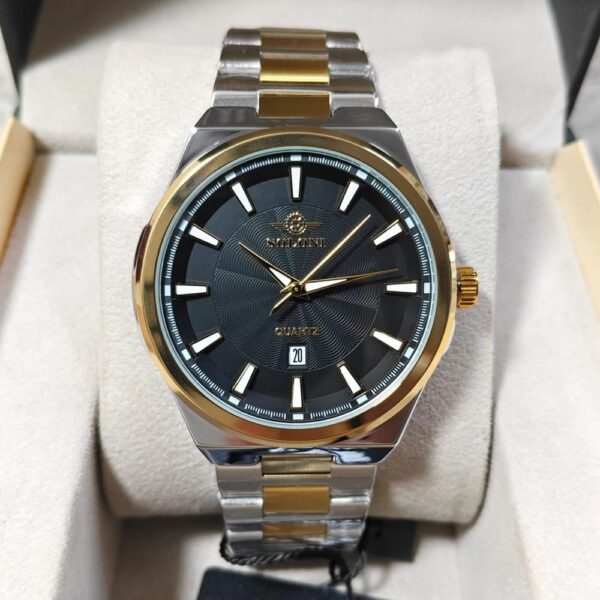Soloni 1005M For Men - Silver Gold Black With Premium Box | Rovelle
