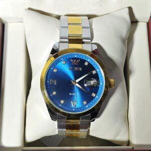Olevs 3709 CH For Men - Silver Gold Blue | Rovelle