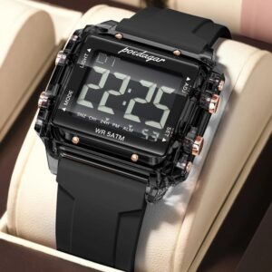 Poedagar E123 Men's Digital Watch - Black | Rovelle