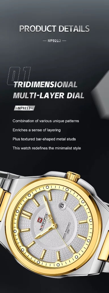 Naviforce 9212 CH - Silver Gold | Rovelle