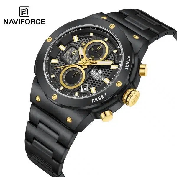 Naviforce 8072 For Men - Black Gold | Rovelle