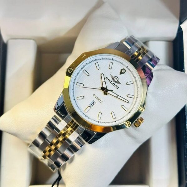 Soloni 1007 For Men - Silver Gold White With Premium Box | Rovelle