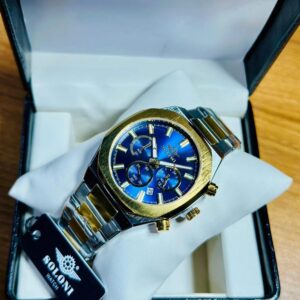 Soloni 3013 For Men - Silver Gold Blue With Premium Box | Rovelle