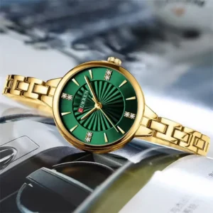 Curren 9097 CH For Women - Gold Green | Rovelle