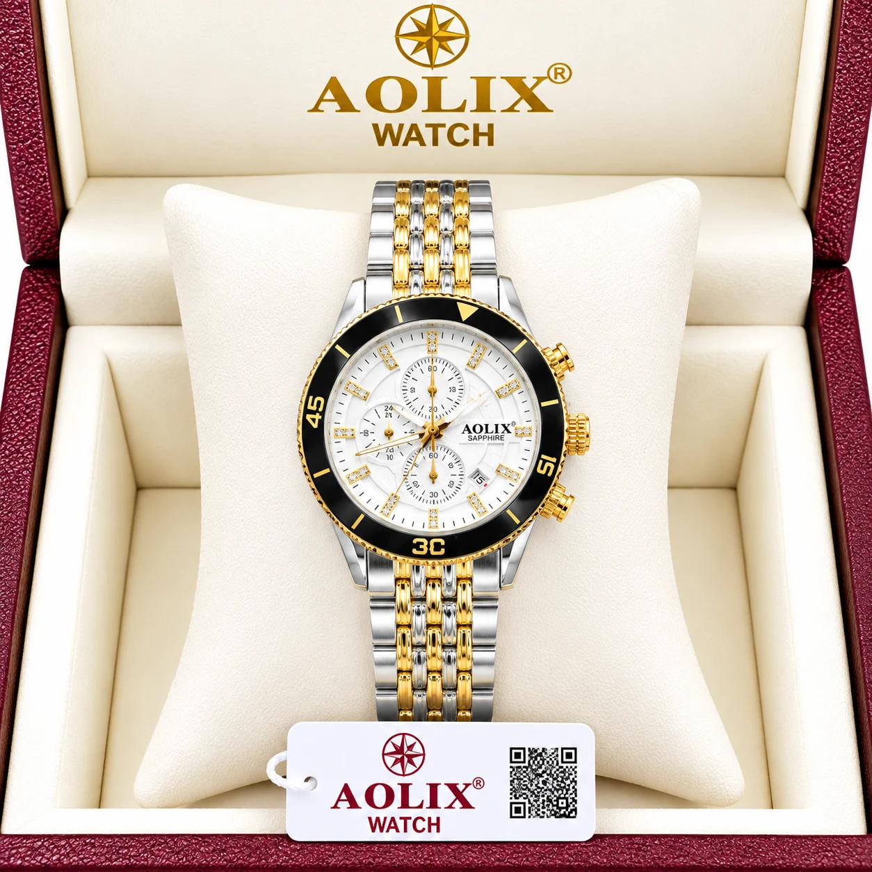 Aolix 7090 CH Women Watch - Silver Gold Black | Rovelle