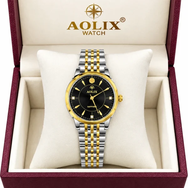 Aolix 9156 CH Women Watch - Silver Gold Black | Rovelle