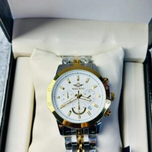 Soloni 3008 For Men - Silver Gold White With Premium Box | Rovelle