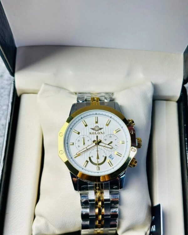 Soloni 3008 For Men - Silver Gold White With Premium Box Soloni 3008 For Men - Silver Gold White With Premium Box | Rovelle