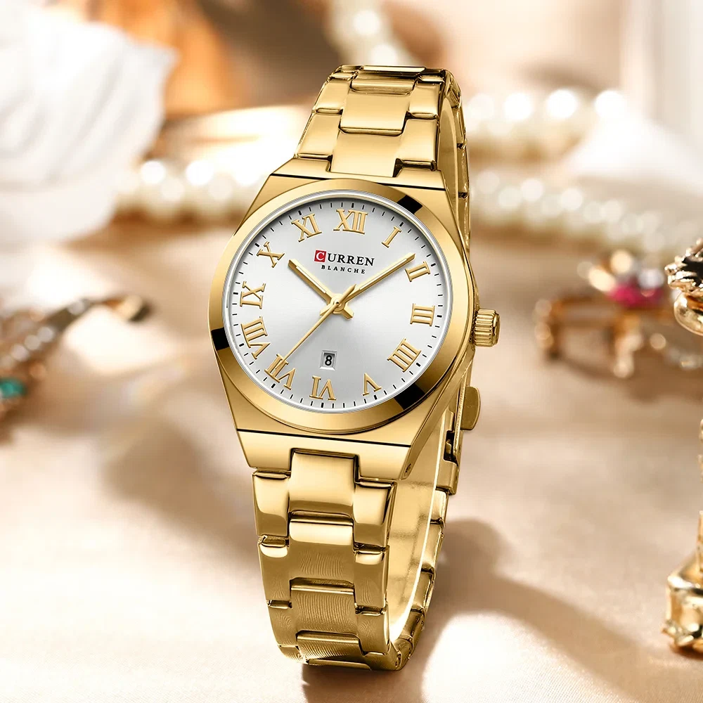 Curren 9095 CH For Women - Gold White
