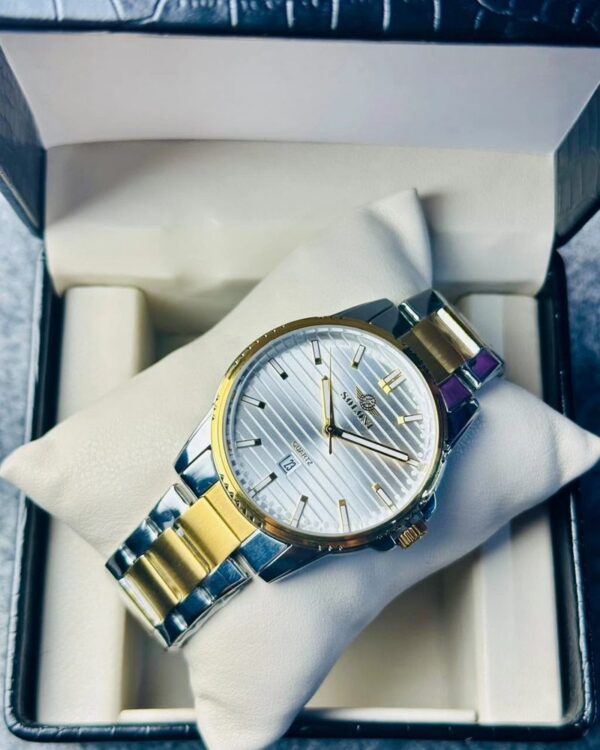 Soloni 1020 For Men - Silver Gold White With Premium Box | Rovelle