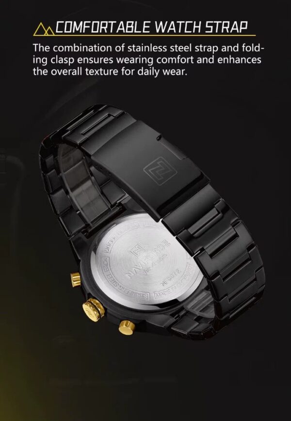 Naviforce 8072 For Men - Black Gold | Rovelle