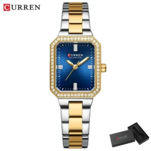 Curren 9102 CH For Women - Silver Gold Blue | Rovelle