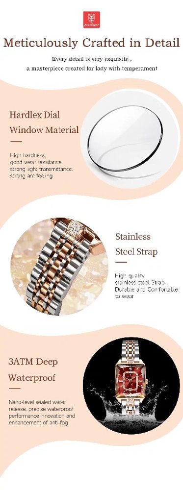 Poedagar 785 Ladies Watch - Silver Rose Red | Rovelle