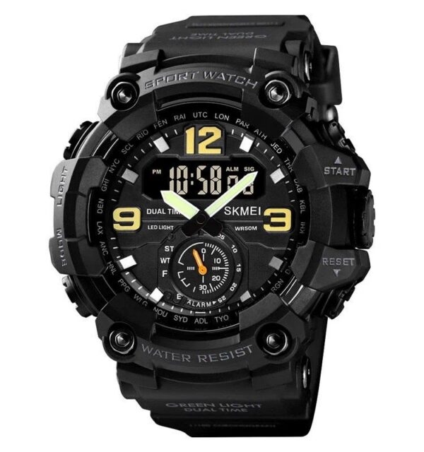 Skmei 1637 Men's Sport Watch- Black | Rovelle