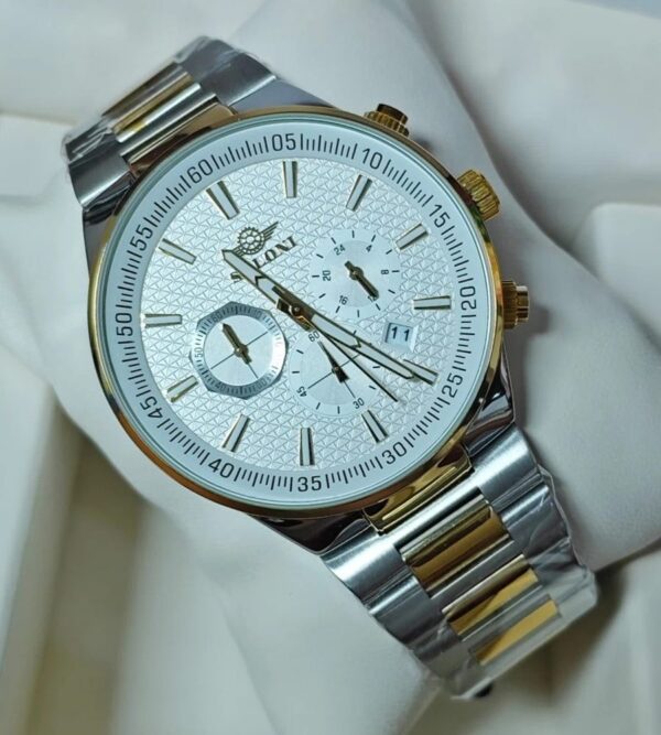 Soloni 3003M For Men - Silver Gold White With Premium Box | Rovelle