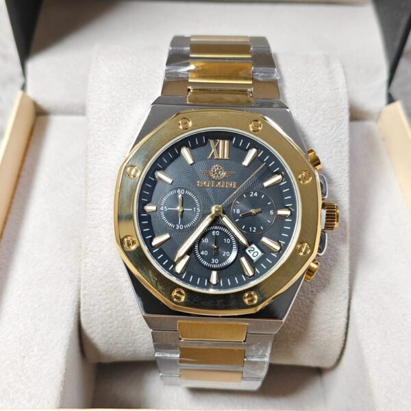 Soloni 3001 For Men - Silver Gold Black With Premium Box | Rovelle