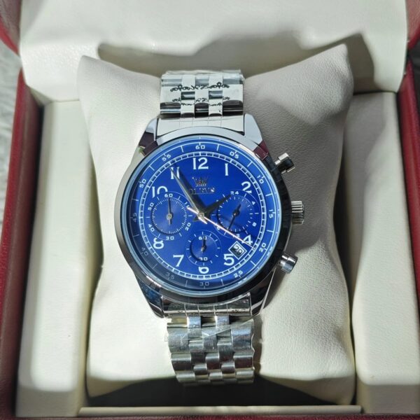 Olevs 2981 CH For Men - Silver Blue | Rovelle