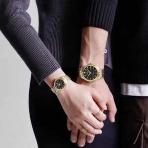 Naviforce 8039 Couple - Gold Black | Rovelle