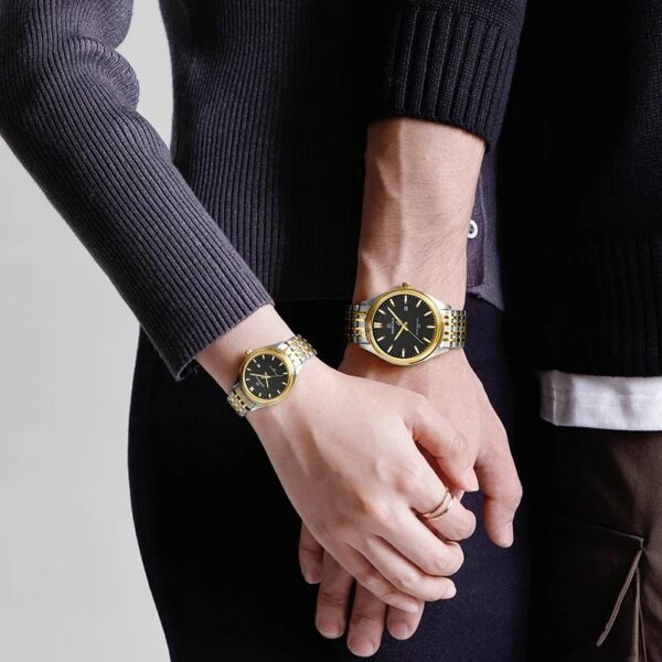 Naviforce 8039 Couple - Gold Black | Rovelle