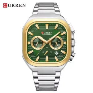 Curren 8496 For Men - Silver Gold Green | Rovelle