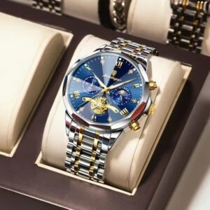 Poedagar 938 For Men - Silver Gold Blue | Rovelle