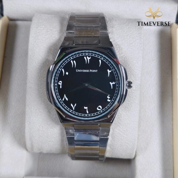Universe Point 7666 Arabic Dial Men's Watch - Silver Black | Rovelle