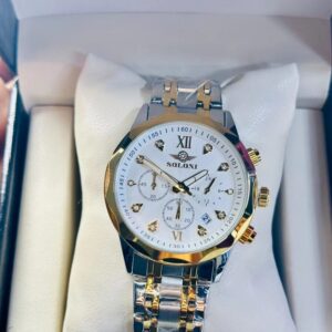 Soloni 3002 For Men - Silver Gold White With Premium Box | Rovelle