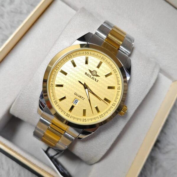 Soloni 1009 For Men - Silver Gold With Premium Box | Rovelle
