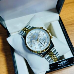 Soloni 3015 For Men - Silver Gold White With Premium Box | Rovelle