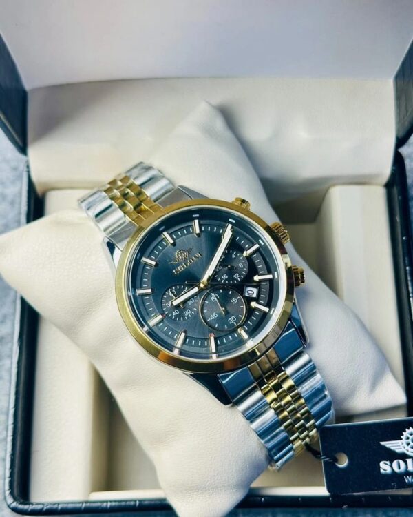 Soloni 3015 For Men - Silver Gold Black With Premium Box | Rovelle