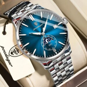 Poedagar 854 CH For Men - Silver Blue | Rovelle