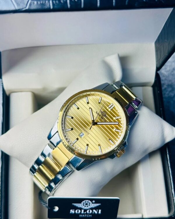 Soloni 1020 For Men - Silver Gold With Premium Box | Rovelle