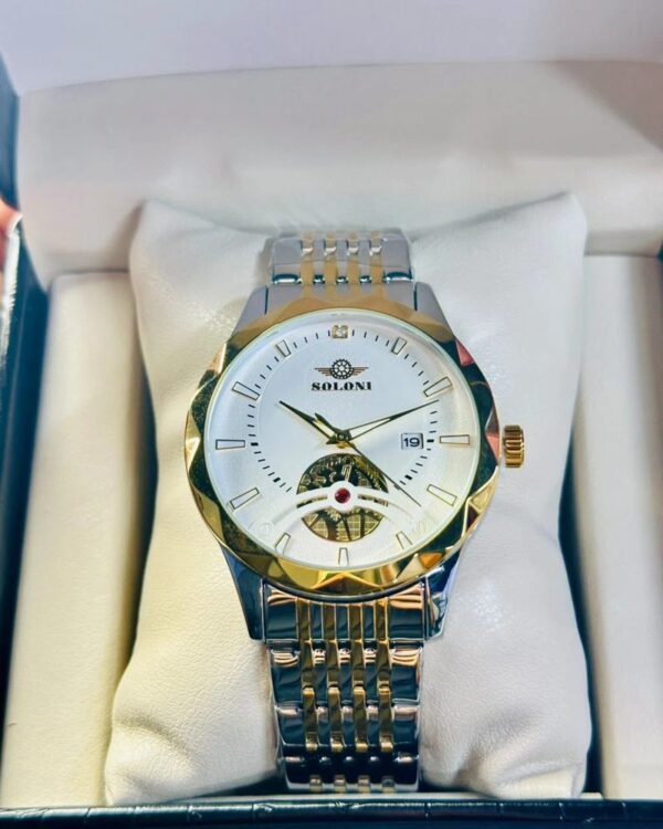 Soloni 1018 CH For Men - Silver Gold White With Premium Box | Rovelle