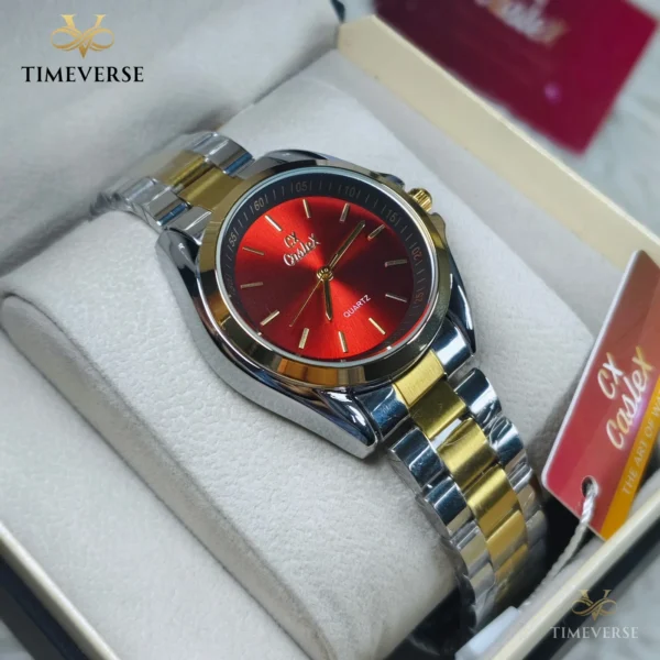 Caslex 018 Ladies Watch - Silver Gold Red Caslex 018 Ladies Watch - Silver Gold Red | Rovelle