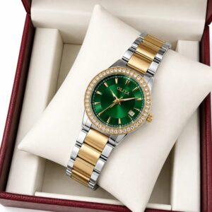 Oliya 832 Ladies Watch -Silver Gold Green | Rovelle