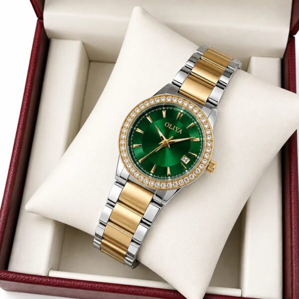 Oliya 832 Ladies Watch -Silver Gold Green Oliya 832 Ladies Watch -Silver Gold Green | Rovelle