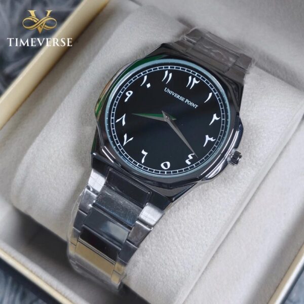 Universe Point 7666 Arabic Dial Men's Watch - Silver Black Universe Point 7666 Arabic Dial Men's Watch - Silver Black | Rovelle