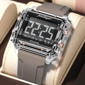 Poedagar E123 Men's Digital Watch - Silver Gray | Rovelle