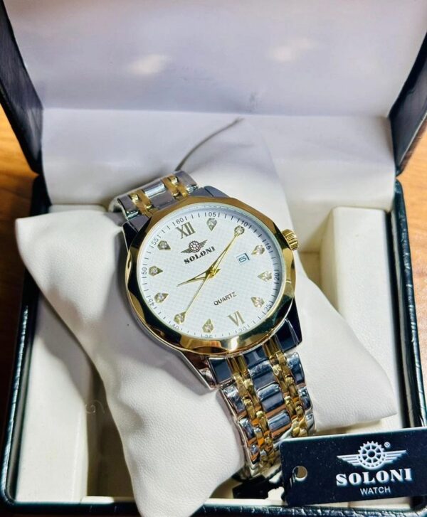 Soloni 1001 For Men - Silver Gold White With Premium Box | Rovelle
