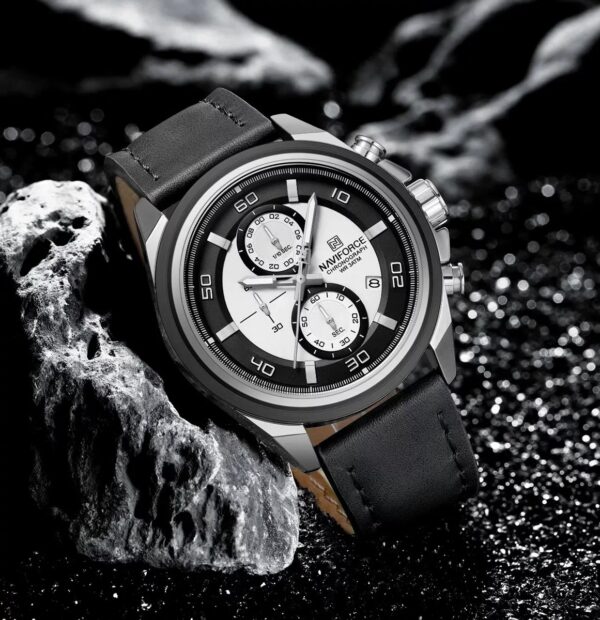 Naviforce 8075 For Men - Black White | Rovelle