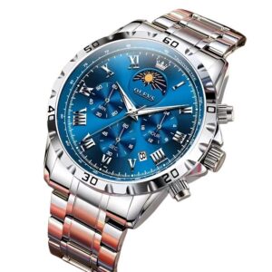 Olevs 2950 CH For Men - Silver Blue | Rovelle